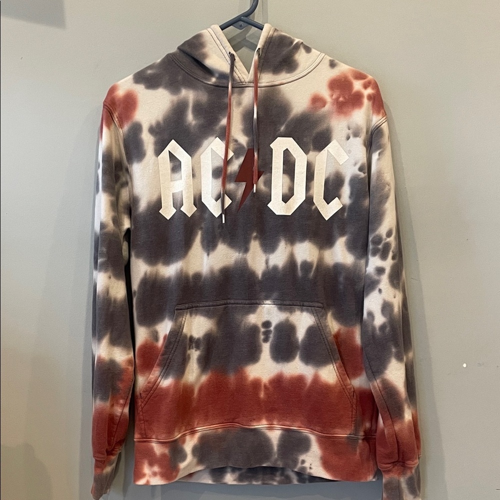 AC/DC Rust  and Black Tie-Dye Sweatshirt hoodie